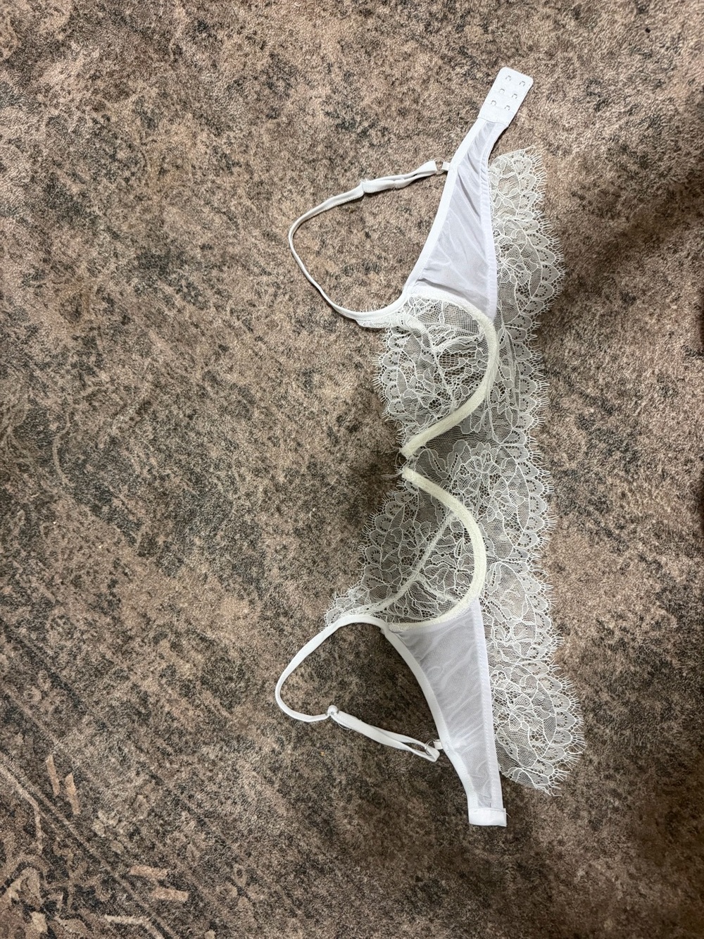Sheer Lace Unlined Bralette - White